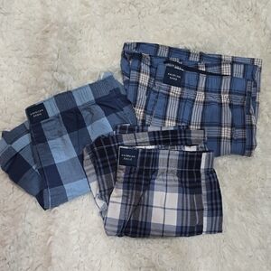 American Eagle Blue Plaid Boxers 3 Pack